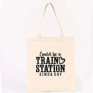 It Could Be a Train Station Kinda Day Canvas Tote bag.